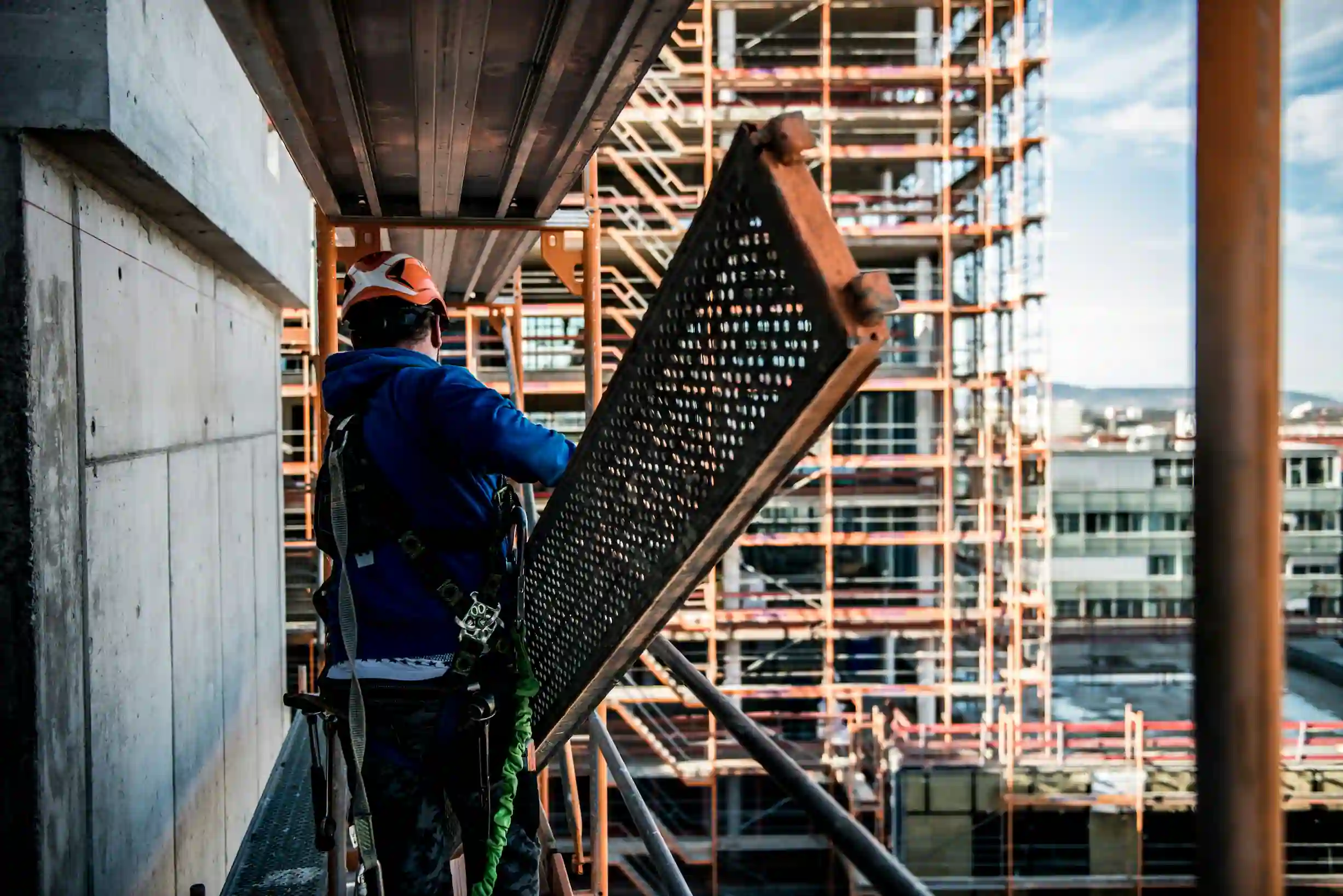 Commercial scaffold access by Las Vegas Scaffolding Rental for building construction