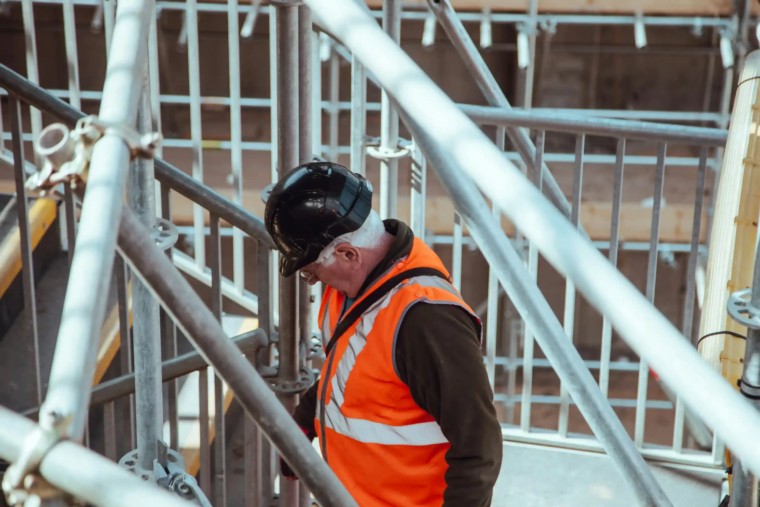 Las Vegas Scaffolding Rental technician inspecting scaffold safety and access systems